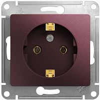 Розетка с заземлением без рамки Systeme Electric Glossa 1-м. баклажан картинка